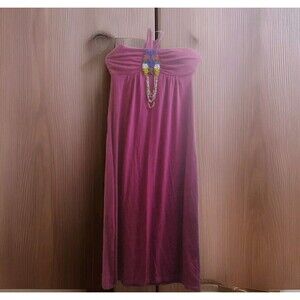 Made for Me to Look Amazing Women's Dress Size  L  Magenta Maxi Halter Beads